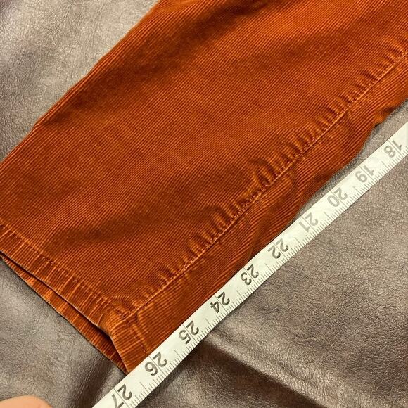 Talbots Petites Women 8p Signature Stretch Corduroy Straight Pants Orange Preppy - Picture 15 of 15